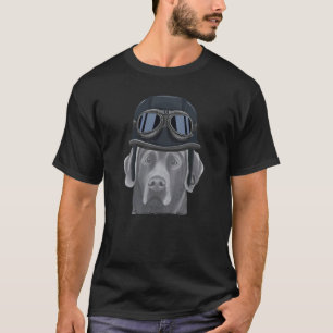 Chesapeake Bay Retriever mit Vintage-Motorradhelm T-Shirt
