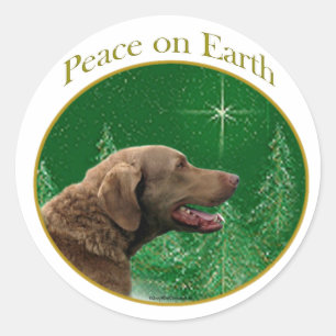 Chesapeake Bay Retriever Peace Runder Aufkleber
