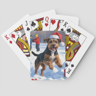 Chesapeake Bay Retriever Schnee mit Weihnachtsmütz Spielkarten