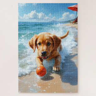 Chesapeake Bay Retriever Strandholungszene Puzzle