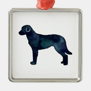 Chesapeake Bay Retriever Wasserfarbe Silhouette Ornament Aus Metall