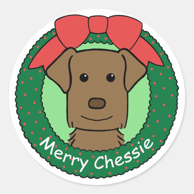 Chesapeake Bay Retriever Weihnachten Runder Aufkleber (Vorderseite)