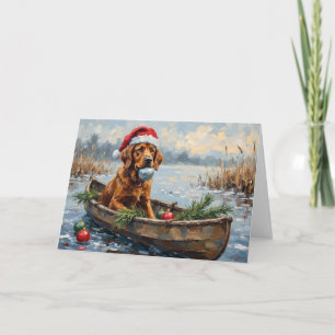 Chesapeake Bay Retriever Weihnachts-Jagdboot Karte