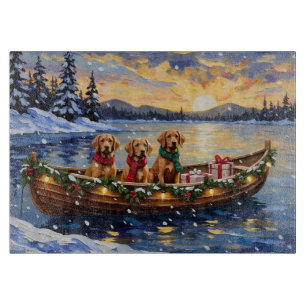 Chesapeake Bay Retriever Weihnachtsboot-Feiertag Schneidebrett