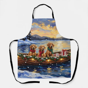 Chesapeake Bay Retriever Weihnachtsboot-Feiertag Schürze