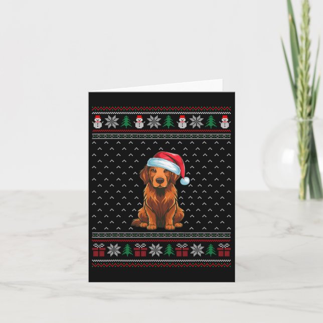 Chesapeake Bay Retriever Weihnachtsmannmütze Xmas  Karte (Vorderseite)
