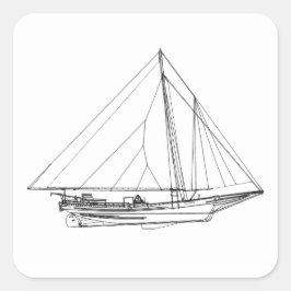 Chesapeake Bay Segelboot Quadratischer Aufkleber