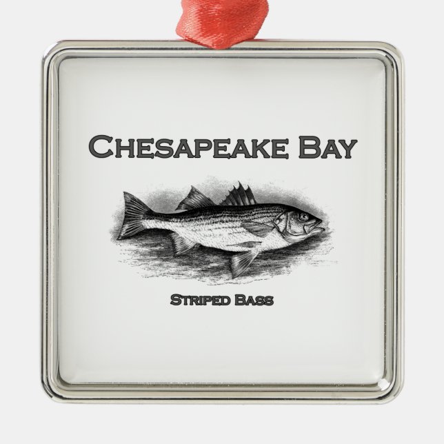 Chesapeake Bay Streifen Bass Ornament Aus Metall (Vorne)