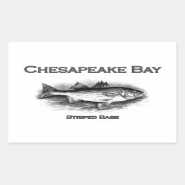 Chesapeake Bay Streifen Bass Rechteckiger Aufkleber