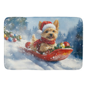 Chesapeake Bay Terrier Dog in Sledge Weihnachten Badematte