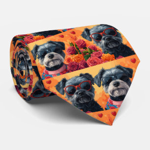 Chesapeake Bay Terrier Heart Rose Valentinstag Krawatte