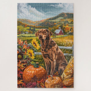 Chesapeake Bay Terrier Herbsternte Erntedank Puzzle