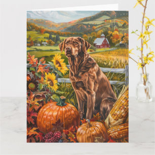 Chesapeake Bay Terrier Herbsternte Thanksgiving Karte
