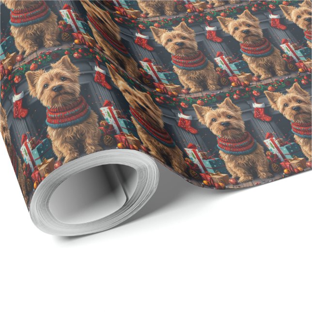 Chesapeake Bay Terrier Hund mit Weihnachtsgeschenk Geschenkpapier (Rolleneckpunkt)