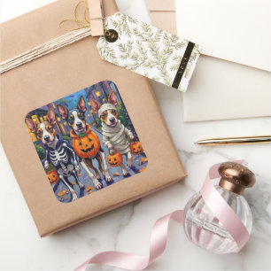 Chesapeake Bay Terrier Hunde Halloween Kostüme Quadratischer Aufkleber