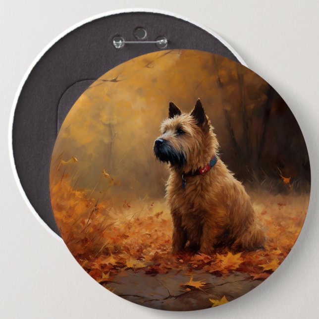 Chesapeake Bay Terrier im Herbst Verlassen Button (Vorne & Hinten)