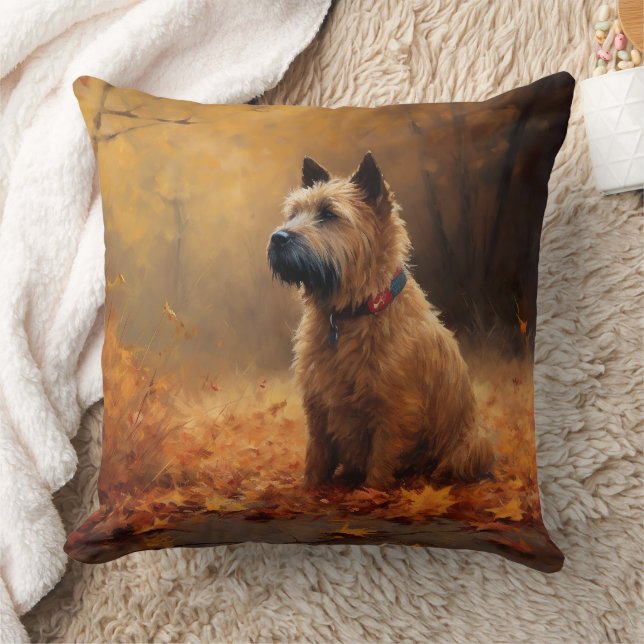 Chesapeake Bay Terrier im Herbst Verlassen Kissen (Decke)