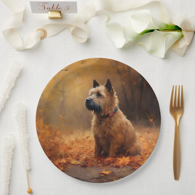Chesapeake Bay Terrier im Herbst Verlassen Pappteller (Hochzeit)