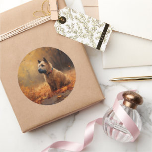 Chesapeake Bay Terrier im Herbst Verlassen Runder Aufkleber