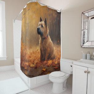 Chesapeake Bay Terrier im Herbstlaub Duschvorhang