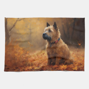 Chesapeake Bay Terrier im Herbstlaub Geschirrtuch