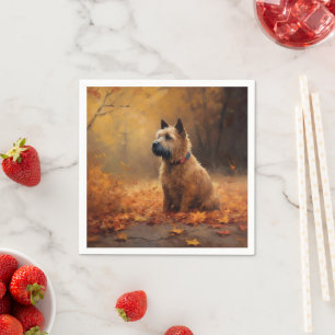 Chesapeake Bay Terrier im Herbstlaub Serviette