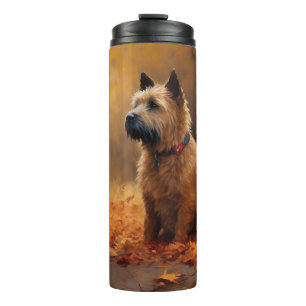 Chesapeake Bay Terrier im Herbstlaub Thermosbecher