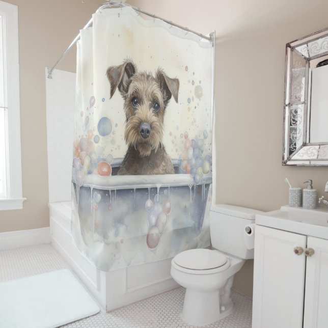 Chesapeake Bay Terrier in Bathtub Aquarellhund Duschvorhang (Beispiel)
