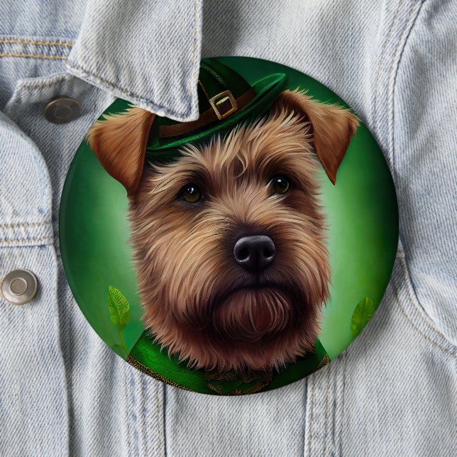 Chesapeake Bay Terrier in St Patrick's Day Dress Button (Beispiel)