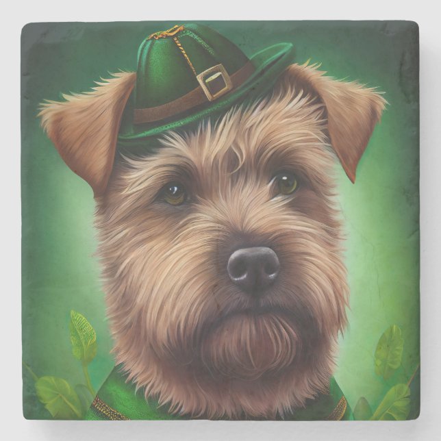 Chesapeake Bay Terrier in St Patrick's Day Dress Steinuntersetzer (Vorderseite)