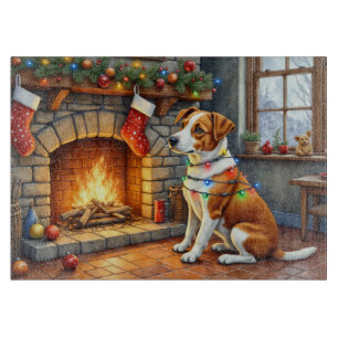 Chesapeake Bay Terrier Kamin Weihnachtslichter Schneidebrett