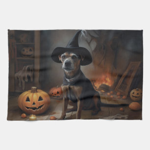 Chesapeake Bay Terrier Kürbisse Halloween Gruselig Geschirrtuch