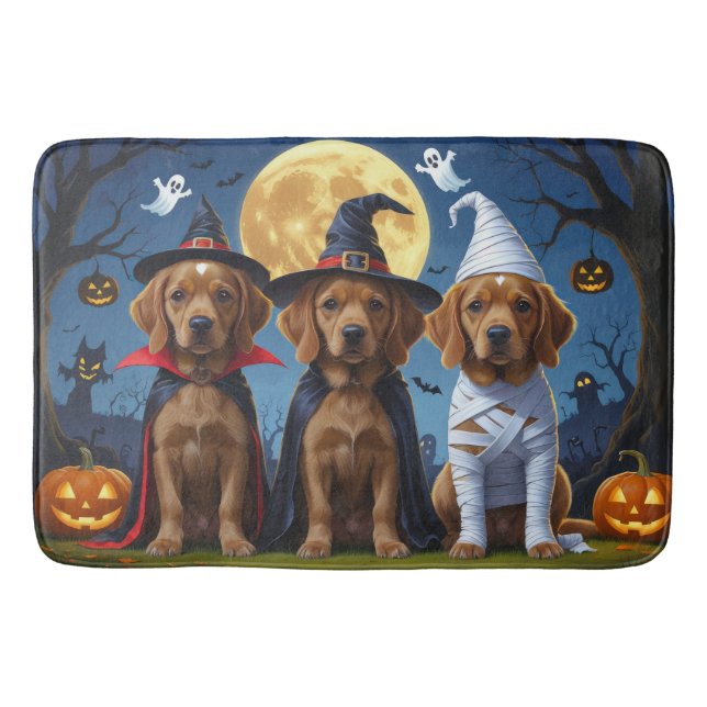 Chesapeake Bay Terrier Pumpkin Halloween Funny Badematte (Vorderseite)
