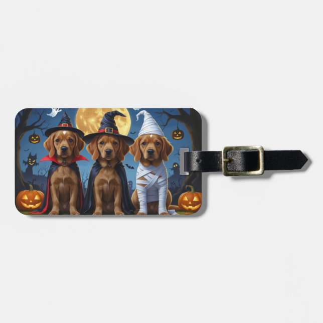 Chesapeake Bay Terrier Pumpkin Halloween Funny Gepäckanhänger (Vorderseite horizontal)
