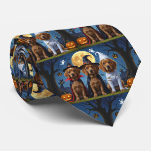 Chesapeake Bay Terrier Pumpkin Halloween Funny Krawatte