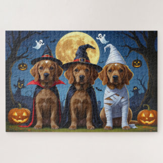 Chesapeake Bay Terrier Pumpkin Halloween Funny Puzzle