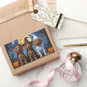 Chesapeake Bay Terrier Pumpkin Halloween Funny Rechteckiger Aufkleber