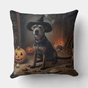 Chesapeake Bay Terrier Pumpkins Halloween Beängsti Kissen
