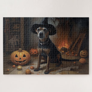 Chesapeake Bay Terrier Pumpkins Halloween Beängsti Puzzle