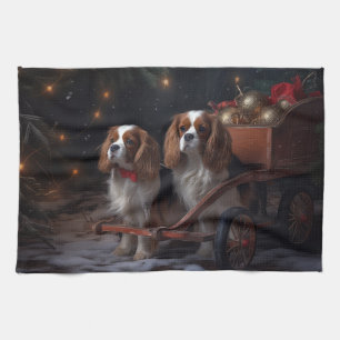 Chesapeake Bay Terrier Schnee-Schlitten Weihnachte Geschirrtuch