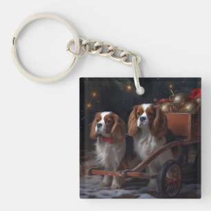 Chesapeake Bay Terrier Schnee-Schlitten Weihnachte Schlüsselanhänger