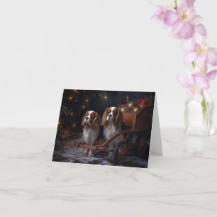 Chesapeake Bay Terrier Snowy Sleigh Weihnachten Karte