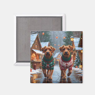 Chesapeake Bay Terrier Weihnachten Schnee Urlaub Magnet