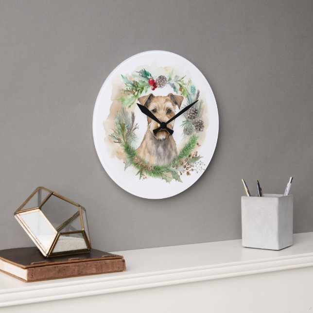 Chesapeake Bay Terrier Weihnachtsfeier Große Wanduhr (Büro)