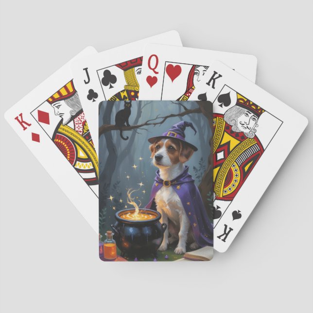 Chesapeake Bay Terrier Whimsical Halloween Spielkarten (Rückseite)