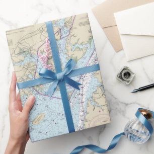 Chesapeake Bay Vintage nautische Karte Geschenkpapier