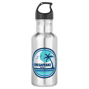 Chesapeake Beach Maryland Palm Tree Birds Edelstahlflasche