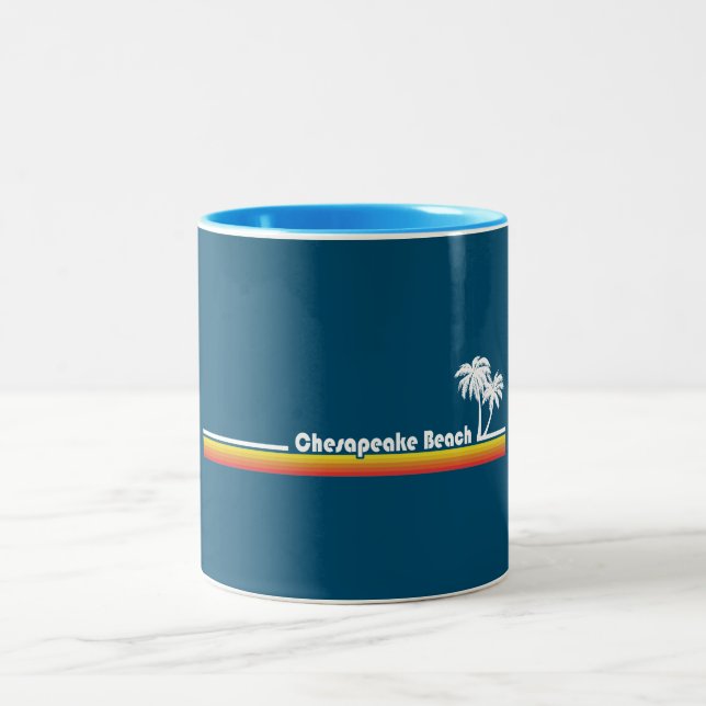 Chesapeake Beach Maryland Zweifarbige Tasse (Mittel)
