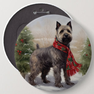 Chesapeake Dog in Schnee Weihnachten Button
