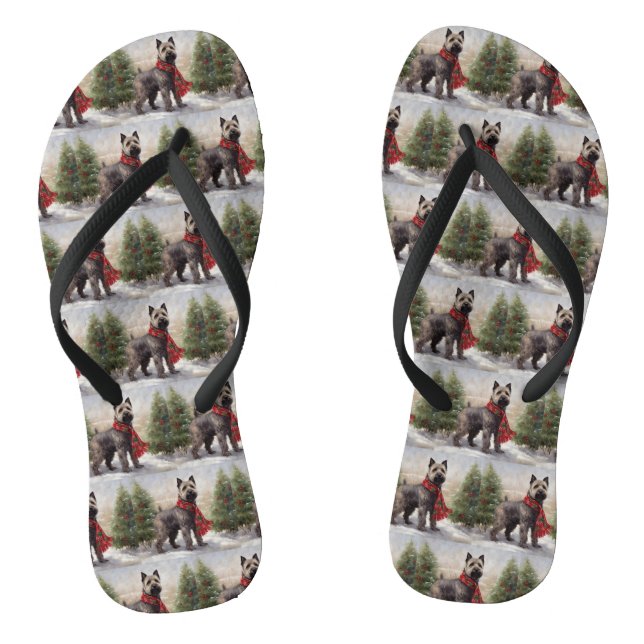 Chesapeake Dog in Schnee Weihnachten Flip Flops (Fußbett)